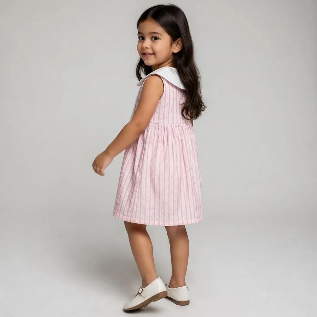 robe rose raillé1 فستان بقلنسوة بحرية وردي أنيق، تصميم عصري بألوان زاهية، مثالي للمناسبات الصيفية.