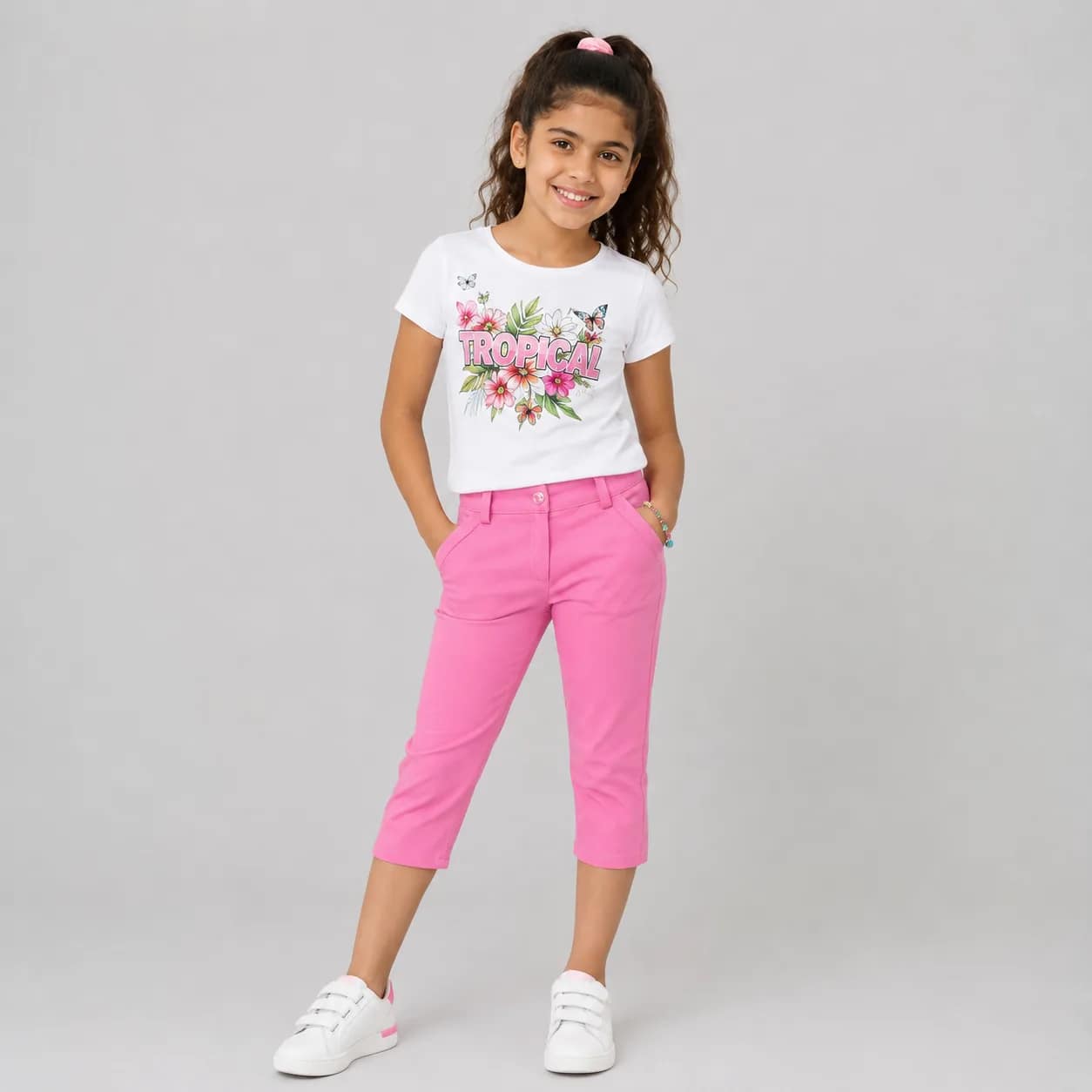 pantalon rose Pantalon rose fille tendance et confortable, coupe ajustée, tissu doux, idéal pour tenues décontractées enfants