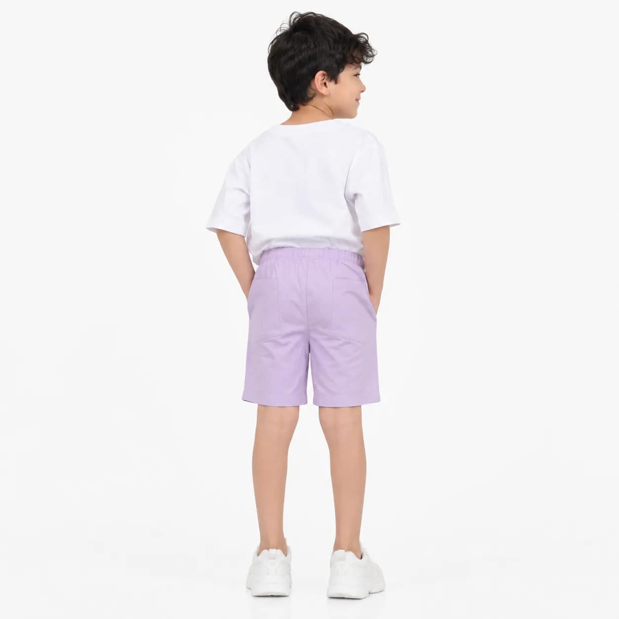 شورت فتيان بنفسجي مع جيوب غير رسمي, idéal pour un style décontracté et confortable