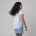 chemise fleuri bleu ciel
