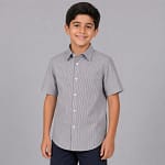 chemise raillé marron