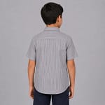 chemise raillé marron