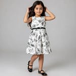 robe fleuri noir gris-1