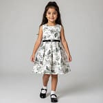 robe fleuri noir gris-1