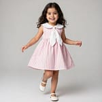 robe rose raillé